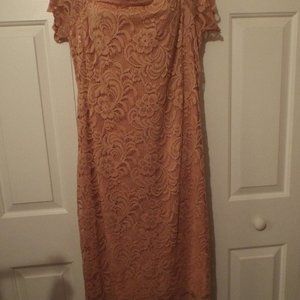 Women's Plus Size Mauve Lace Dress
